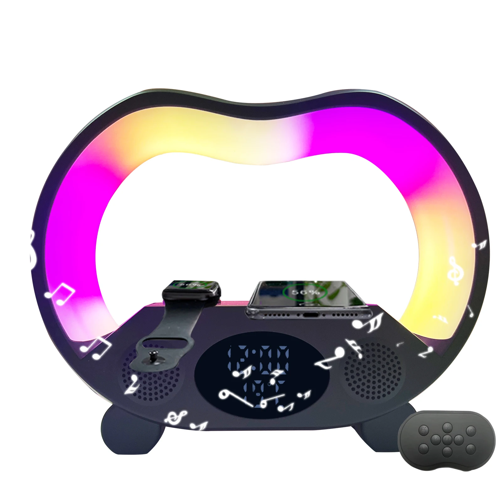 Многофункциональный динамик 15 Вт Универсальный зарядный RGB-будильник