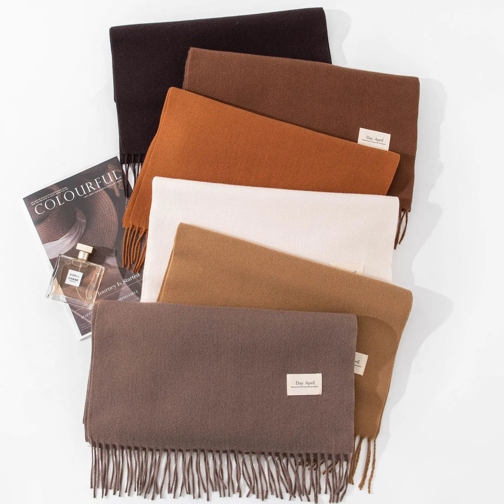 Imitation cashmere scarf shawl tassel pashmina high feeling winter warmth new product solid versatile scarf for women wholesale