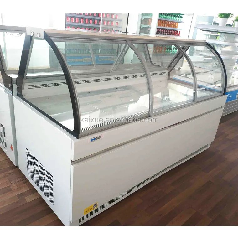 Deli display case chiller counter with freezer storage for deli and meat sale