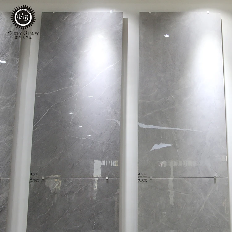 Grey acid resistant big size porcelain floor wall  ceramic  living room tile