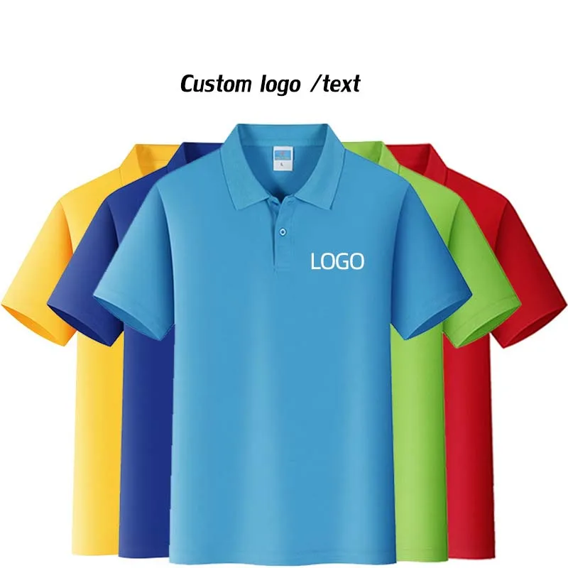 Wholesale Custom Printing Quick Dry Polo T- shirt Embroidery  Logo Plain Golf Badminton  Polo Short Sleeves Silk Printing