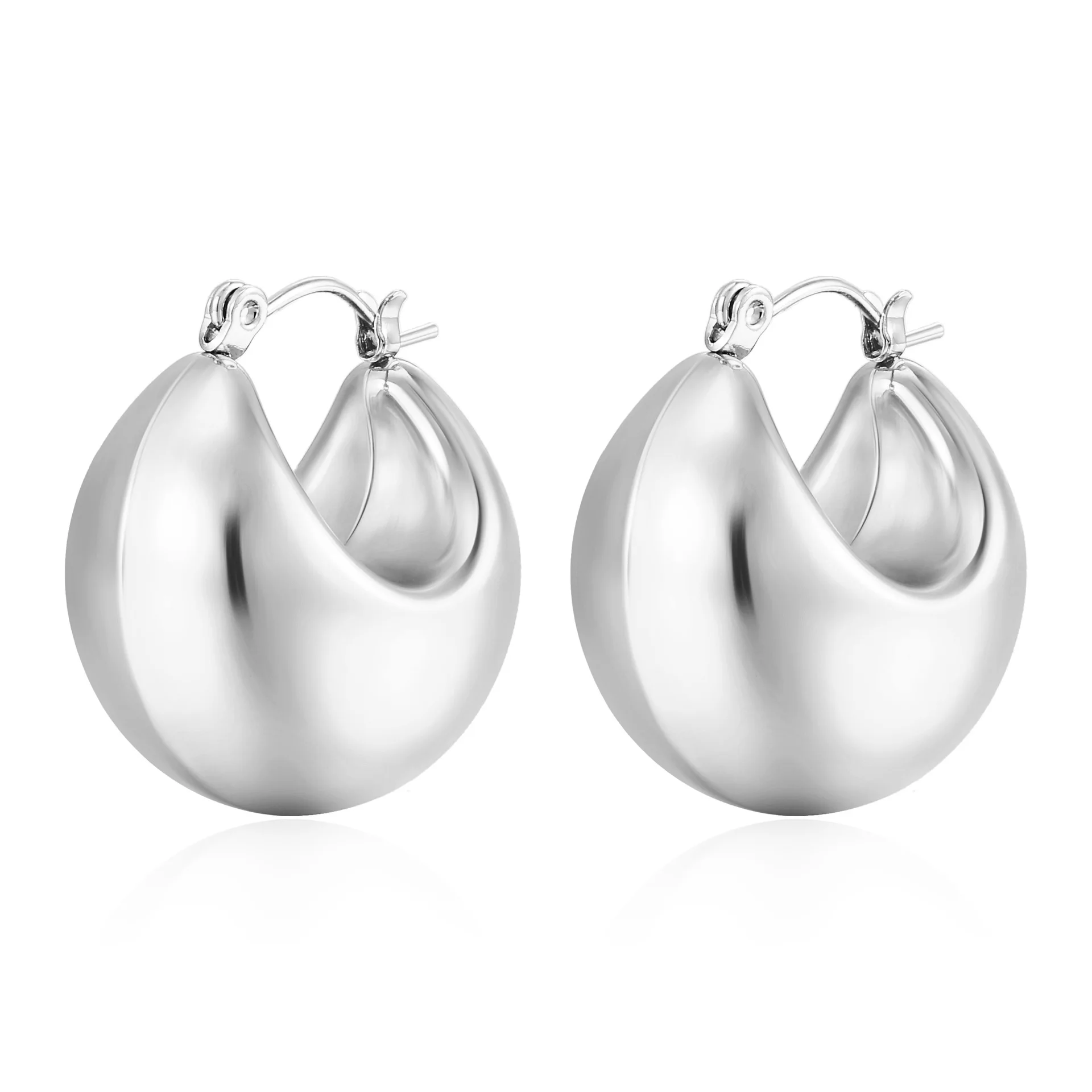 medical 316L stainless steel fancy hoop earring discount cheap clip one earring jewelry