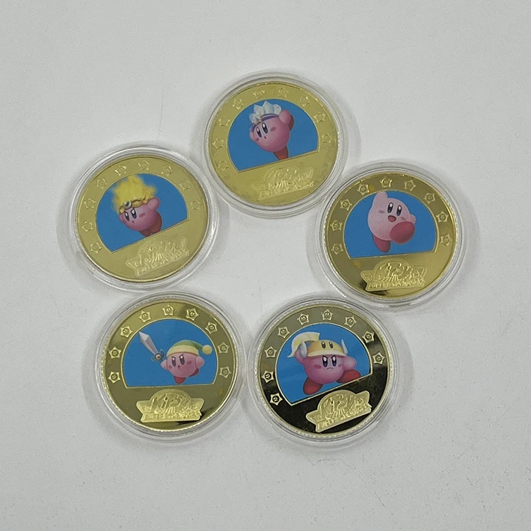 30th Anniversary Souvenir Metal Coin Japan Game Character Cartoon Kirby 24k Gold Plated Coin for Fans