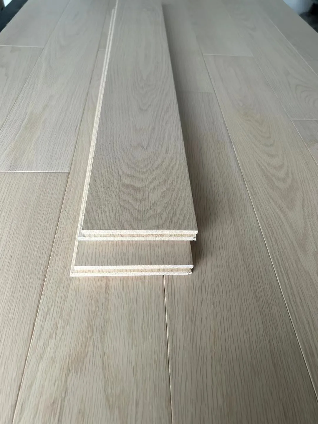 Bleached white oak engineered wood flooring