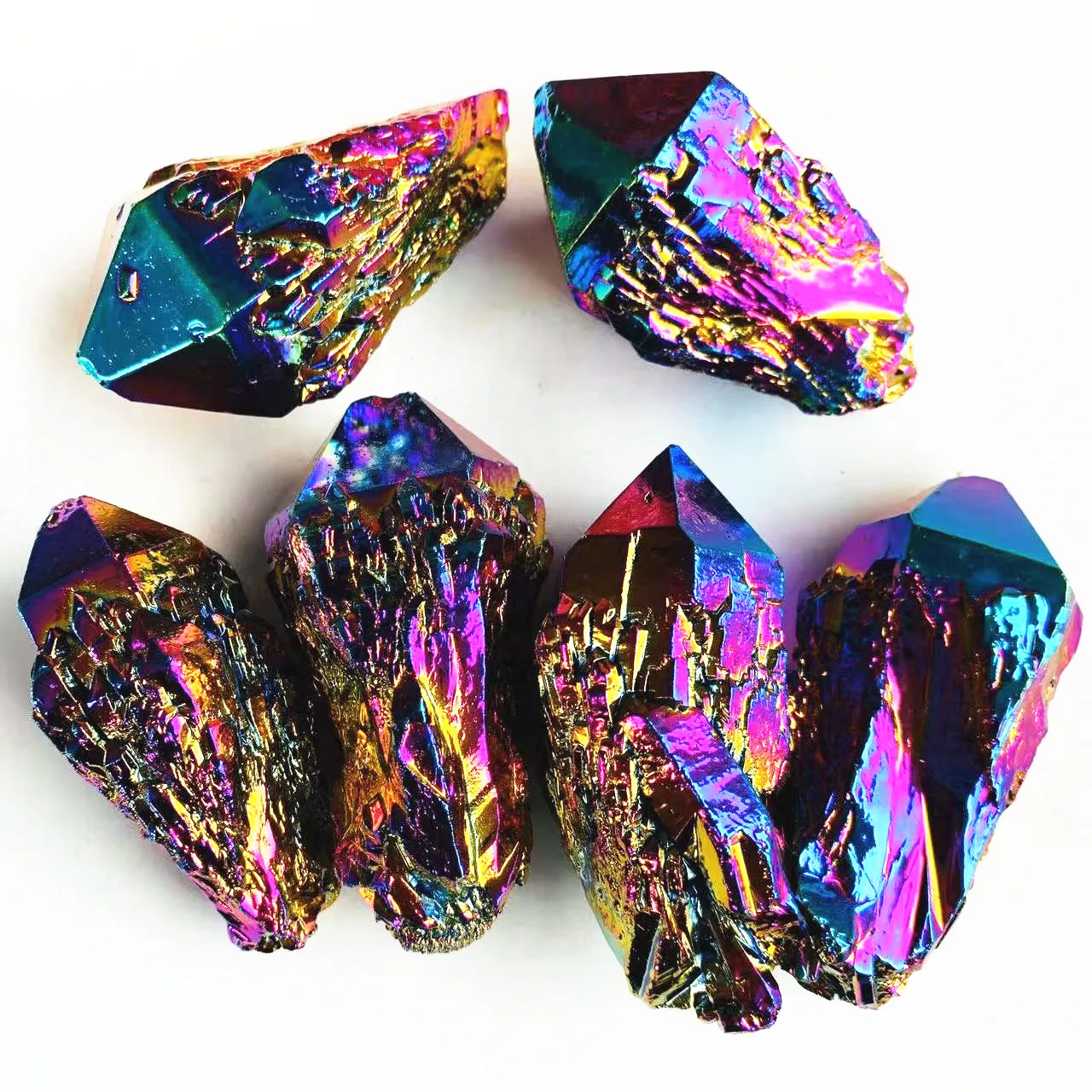 Wholesale Natural Rough Crystal Cluster Electroplated titanium Aura Pineapple Crystal Cluster Druzy For Home Decoration