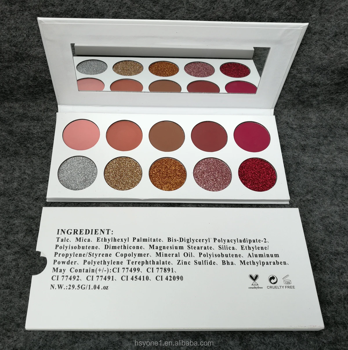 Лидер продаж палитра теней 10 в 1 без логотипа блестящий хайлайтер пудра 8 видов цветов мерцающие тени для век с матовой отделкой