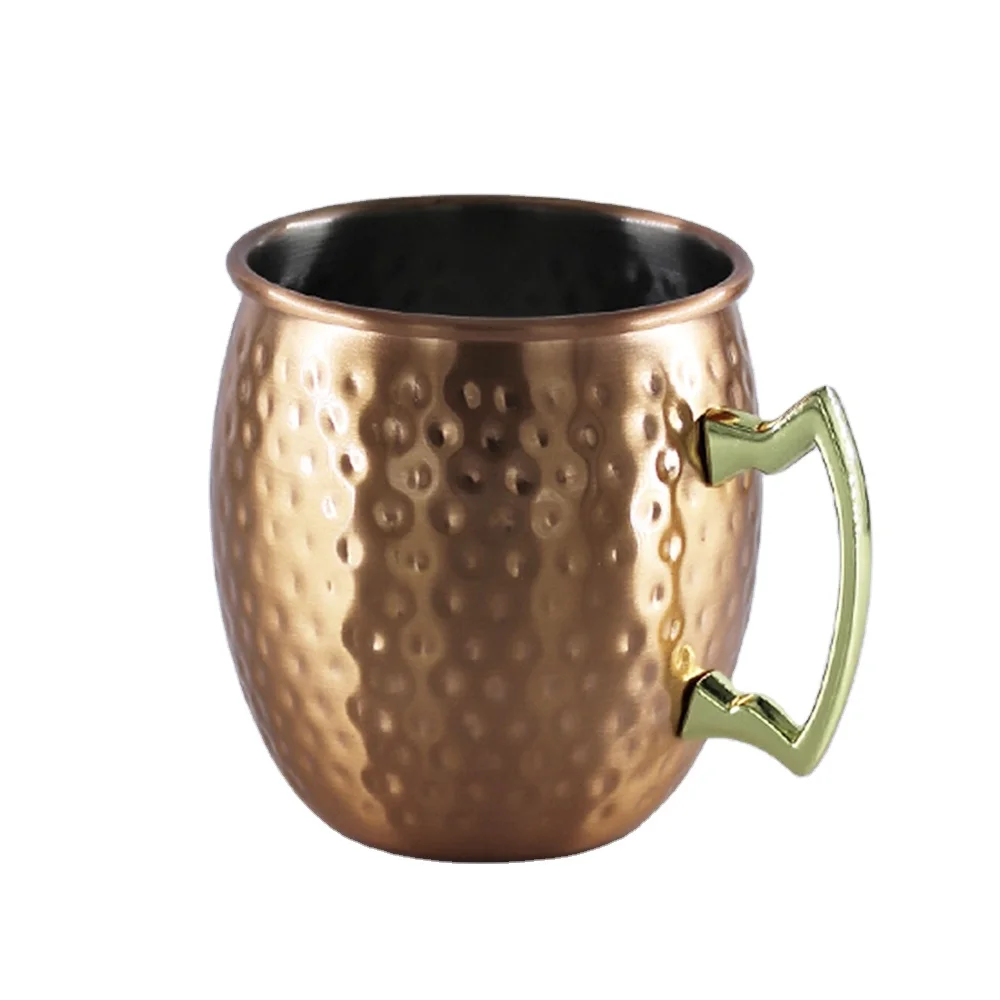 Stainless Steel Copper Moscow Mule Mug Handgrip Beer Cup With Handle Bar Drinkware Sublimation Mug Supplier