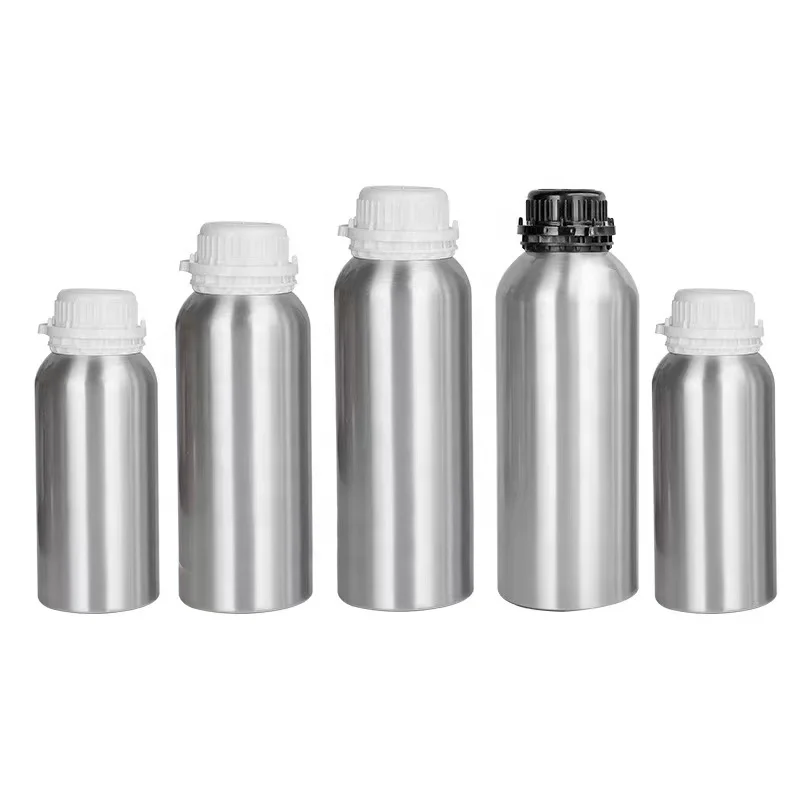 Factory wholesale aluminum essential palm oil bottles perfume 250 300 400 500 1100ml 1 liter with anti-theft Cover