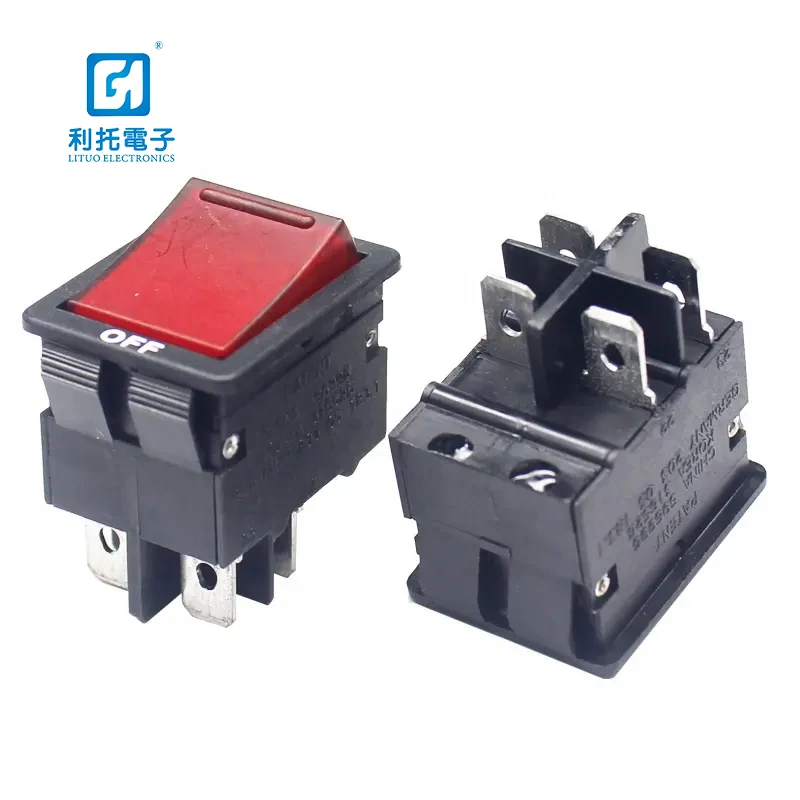 Approach SS-005 DPDT 4-20A reset circuit breaker switch rocker thermal overload protector switch with lights