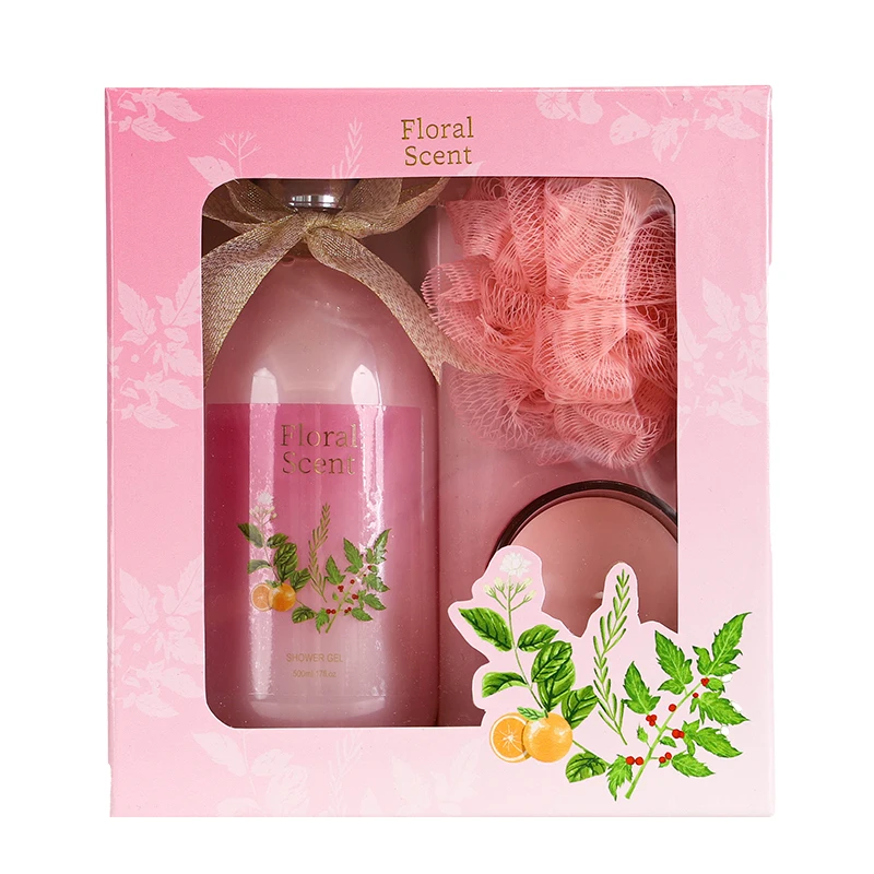 Wholesale personal scented candle bubble bath sponge corrugated paper tray  luxury spa bath gift set for home aromatheropy care