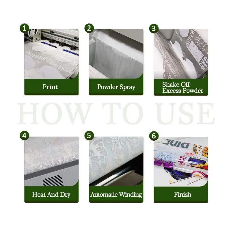 Qingyi 30cm 60CM*100M Single Sided DTF PET Film direct transfer film 75U thickness For XP600 L1800 I3200 4720 R1390 Printer