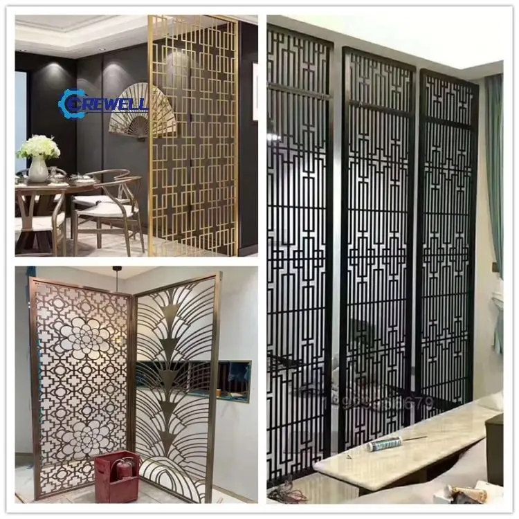 Chinese manufacturer moveable classy glass partition newest luxury powder coating room divider for villa