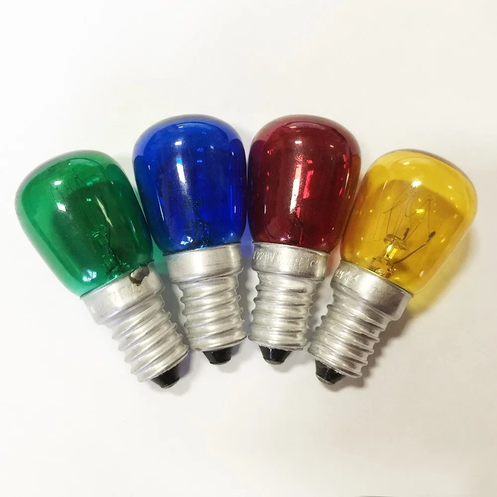 ST26 E14 15W clear color incandescent tube refrigerator light bulb salt lamp