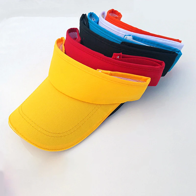 Custom No Top Sunvisor Protection Tennis Solid Color Sport Visor Caps Golf Hats