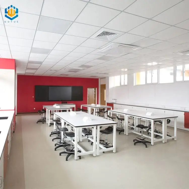 Custom full steel lab bench lab chemical furniture school work benches for sale