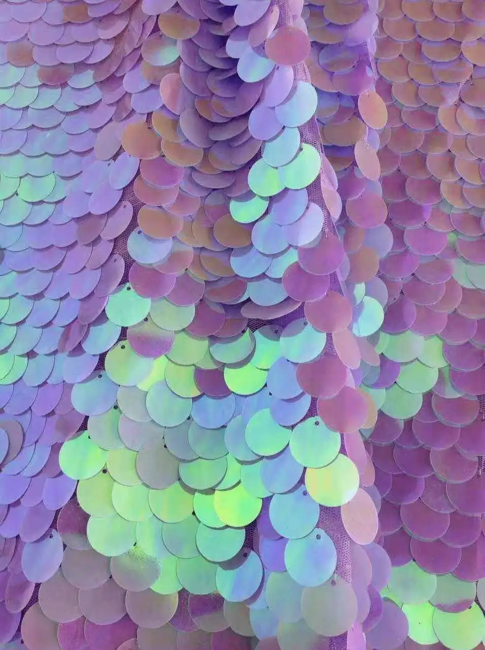 2023 Hot Sale 3D 1.8cm Big Sequins Colorful Fabric Mesh Fabric Shiny Net 8 Sequence Mesh Fabrics For Party Wear