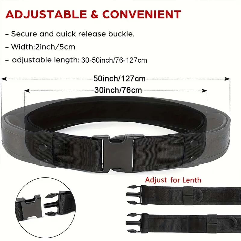 10 In 1 Tactical Belt Set Security Equipment  with Pouches