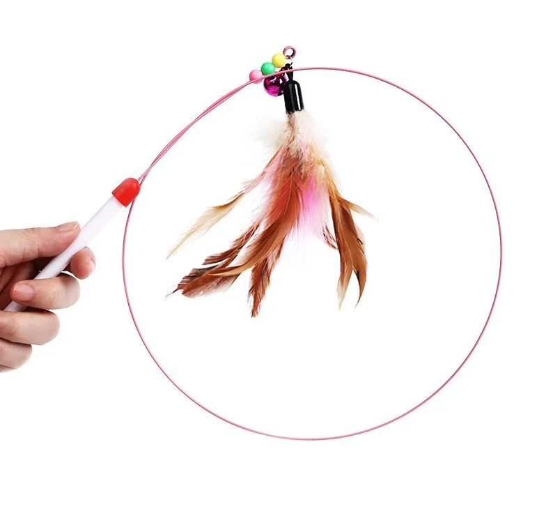 Wholesale supplies new cat toy turkey feather wand pet fish toy hot selling