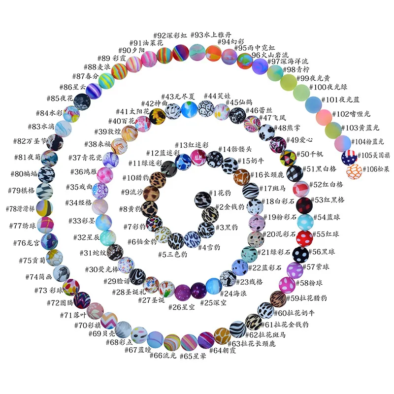Custom Silicone Beads For Keychain Silicone Focal Beads Making And Round Silicone Beads For Pens Baby Teether