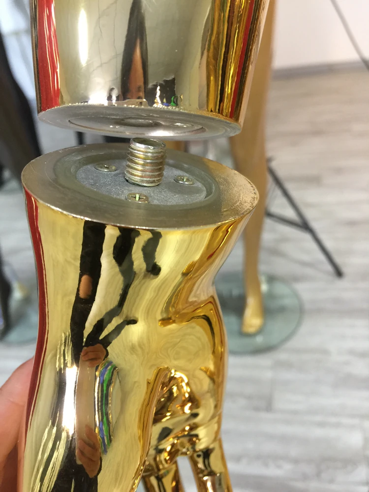 Fashion Display Electroplate Stand Costume Full Body Female Gold Mannequin