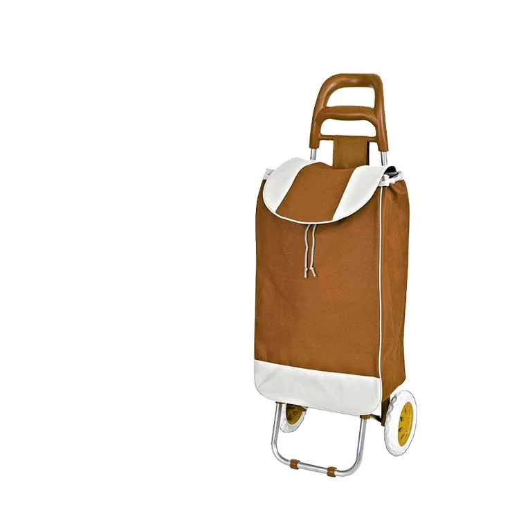 Custom Trolly dolly foldable shopping cart 600D oxford and removable bag lightweight shopping trolley bag