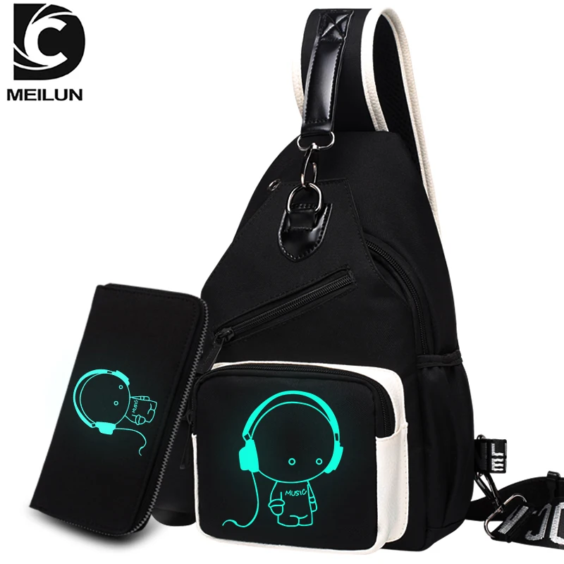 
DC.meilun Multifunction luminous Crossbody Men Bags Style Shoulder Bag Men Sling Single Chest Bag Outdoor 