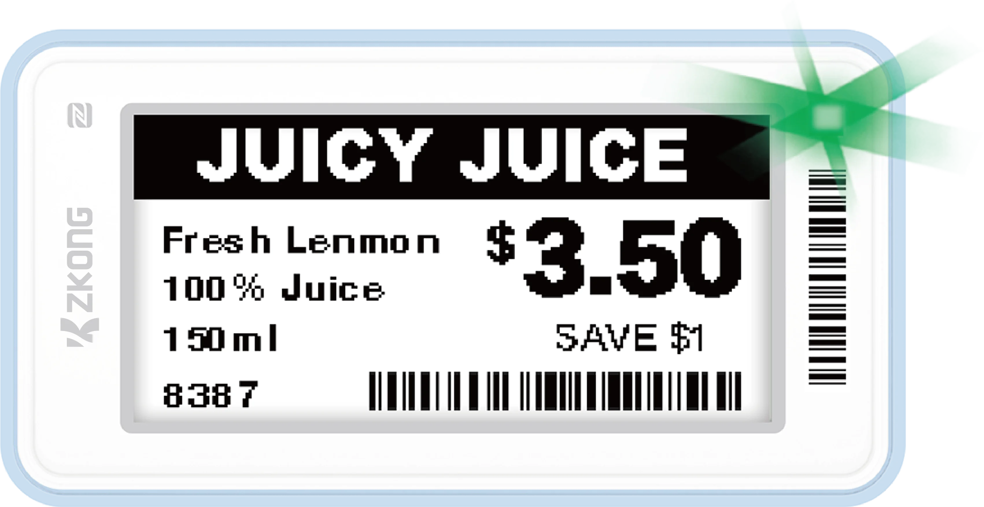 Zkong 2.13 Inch Black and white Supermarket Price label ESL Digital Price Tag Electronic Shelf Label