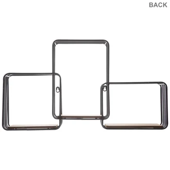 
set of 3 cube floating shelves metal wire wall decor hanging shelf black Geometric Wire Shelves 