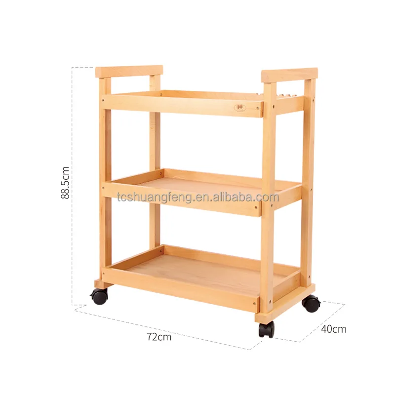 Shuangfeng Art Cart Storage Organizer, 3-Tier Rolling Utility Studio Taboret with Caster Wheels