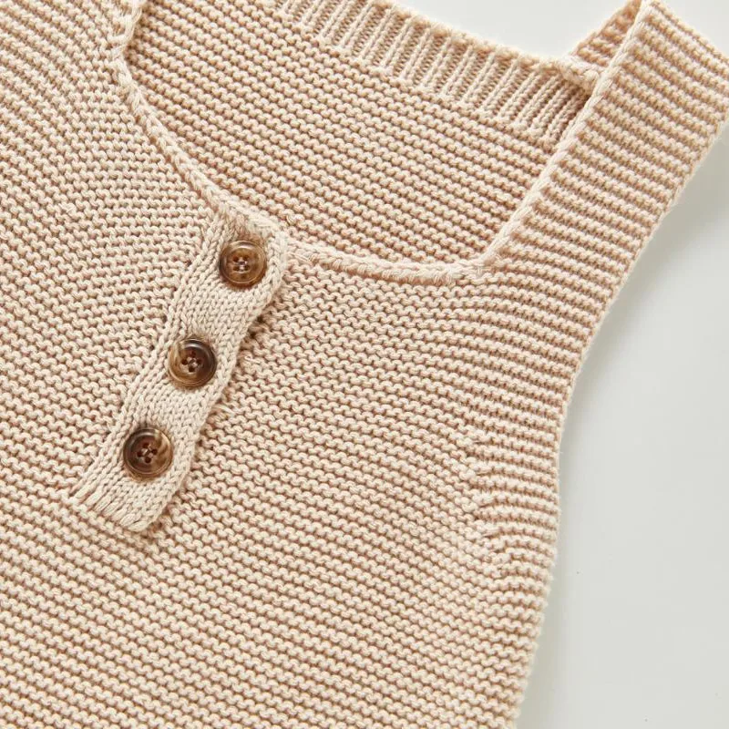 Wholesale Organic Knitted Newborn Clothing Baby Girl Romper Jumpsuit Clothes Cotton Romper