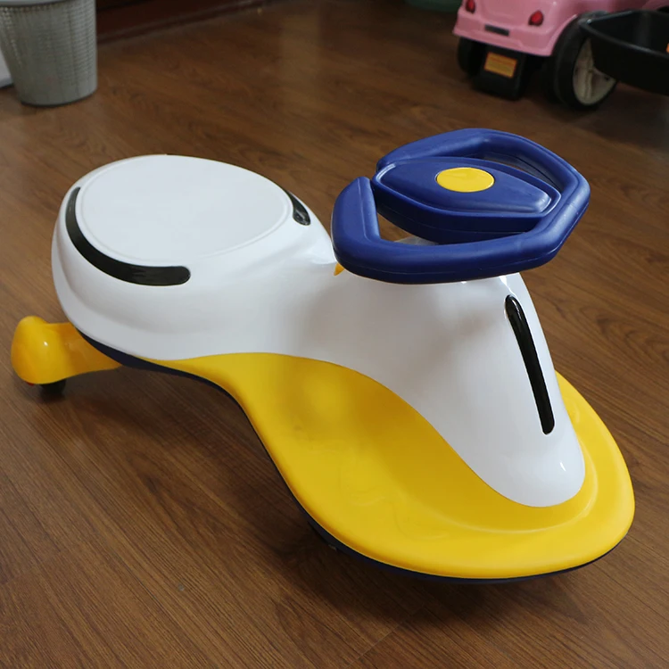 Approval Kids Twist Car / Ride on Toys Cheap Baby Swing Car Children Swing /PP Plastic Mute Silicon Wheels Blue Yellow Pink