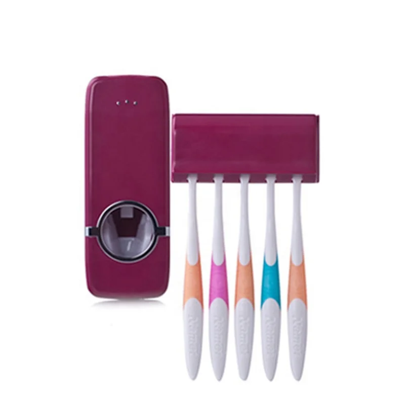Family Plastic Tooth-brushing Water Washing Teeth Cleaner Cup Automatic Toothpaste Dispenser with Toothbrush Holder