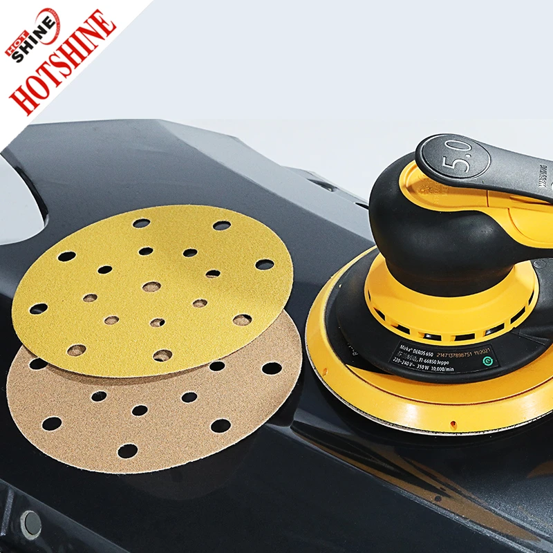 Hotshine Factory Supply Gold Aluminum Oxide 6 Inches Hook and Loop Angle Grinder Abrasive Sanding Wheel Sale Stone Metal Wood