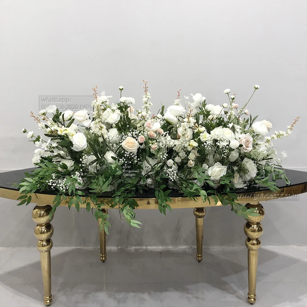 GNW orange and red autumn color flower table runner garland for wedding reception decoration flower bouquet decor for wedding