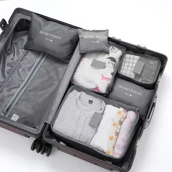 Multi-functional Clothing Sorting Packages,Travel Organizer Luggage Compression Pouches, 6 pcs Travel Storage Bag Set