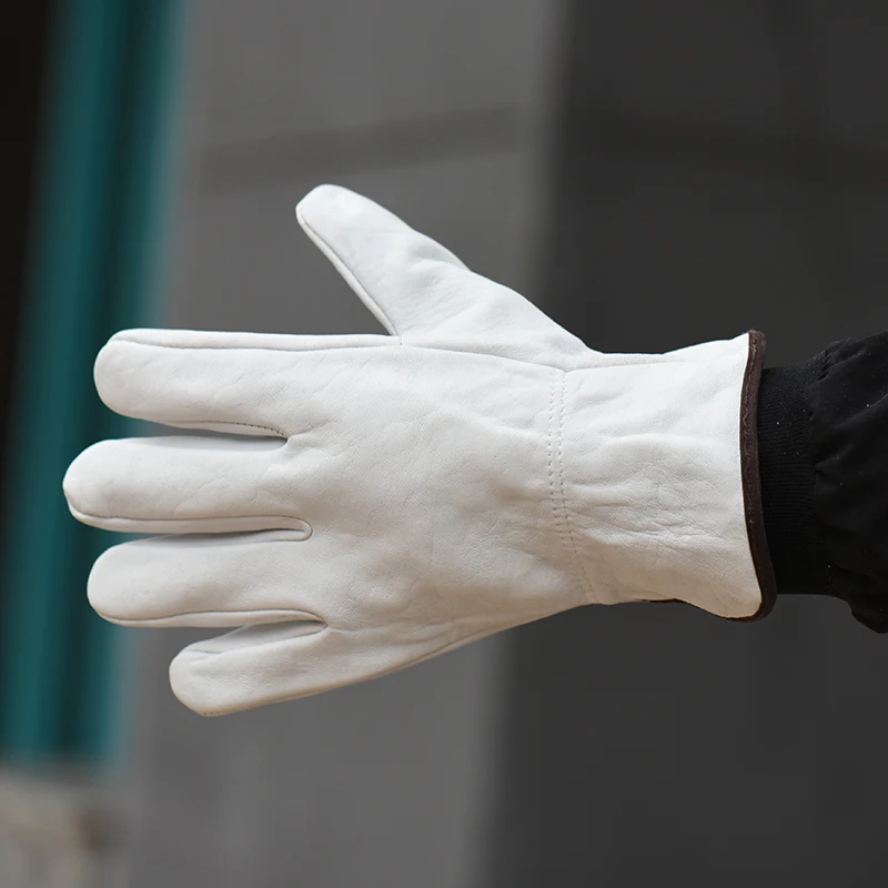 Welding Work Glove Function Fire Proof Soft Fire Resistant Grain Goatskin Leather Glove