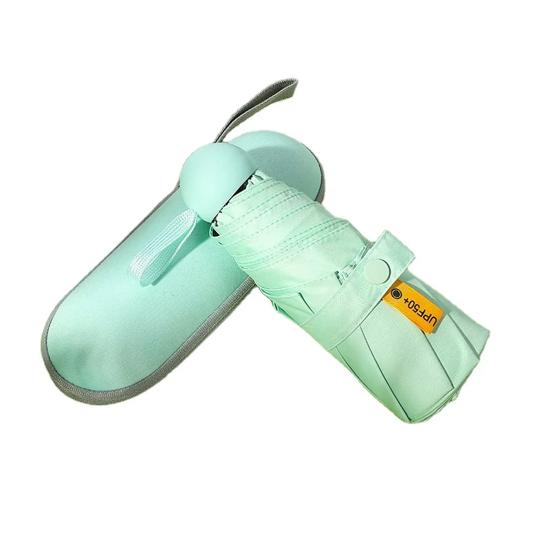 SD Ultra-Light Small Folding Umbrella 6 Strong Ribs Manual Control Windproof Waterproof Open 90cm Sun Rain Pocket Umbrella