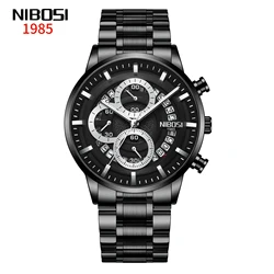 Luxury Watch Strap Wristwatch NIBOSI 2369 Movt Quartz Watch Stainless Steel reloj