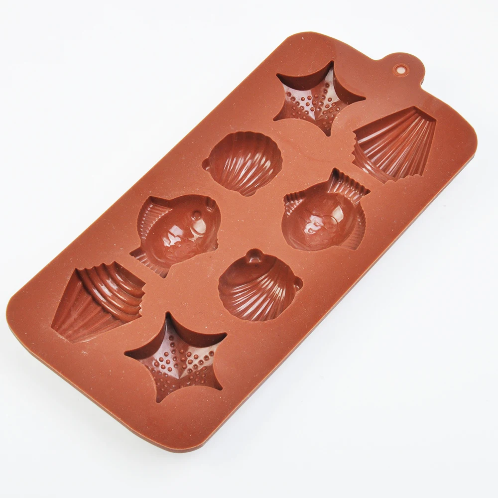 Customize logo lovely shell fish diy making 3d molds silicone custom chocolate mold