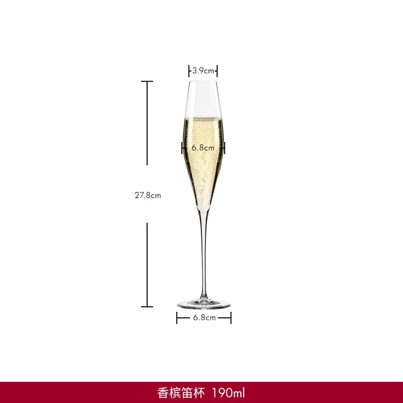 RONA Customization Luxurious Clear Colorful Transparent Gift Box Crystal Beveled Mouth Wine Glass Champagne Flute
