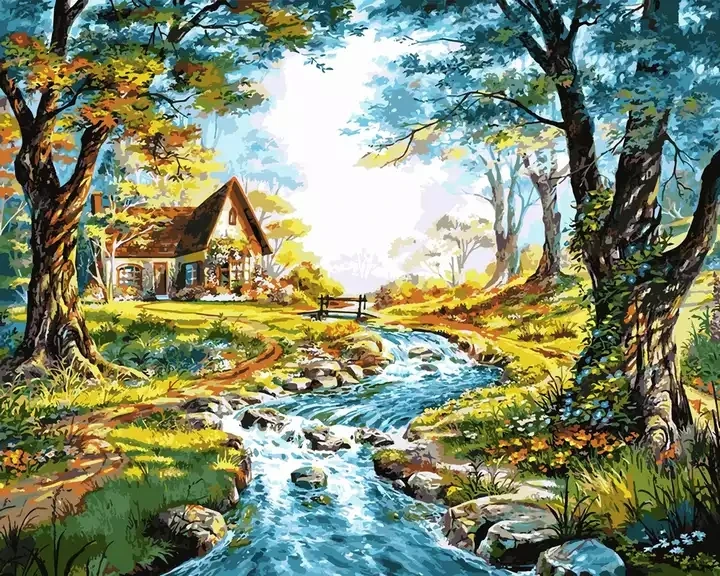 Wholesale OEM ODM Custom DIY Paint by Numbers Kits Sets For Adults And Kids Beginner Oil Painting Kit Four Season Tree of Life