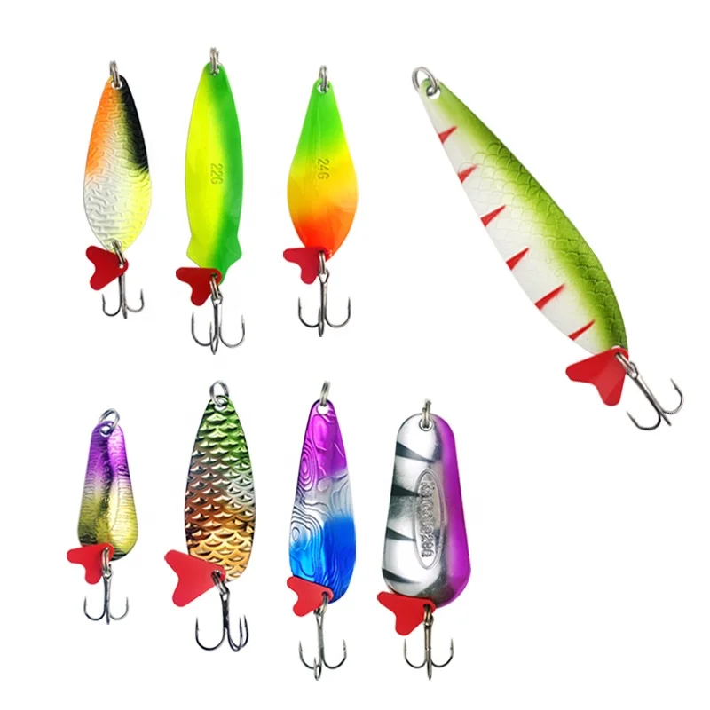 Mix Spoon Lure Fishing lure bait large sequins far-cast metal sequins 16g-32g red heart three hook sequins bait wholesale