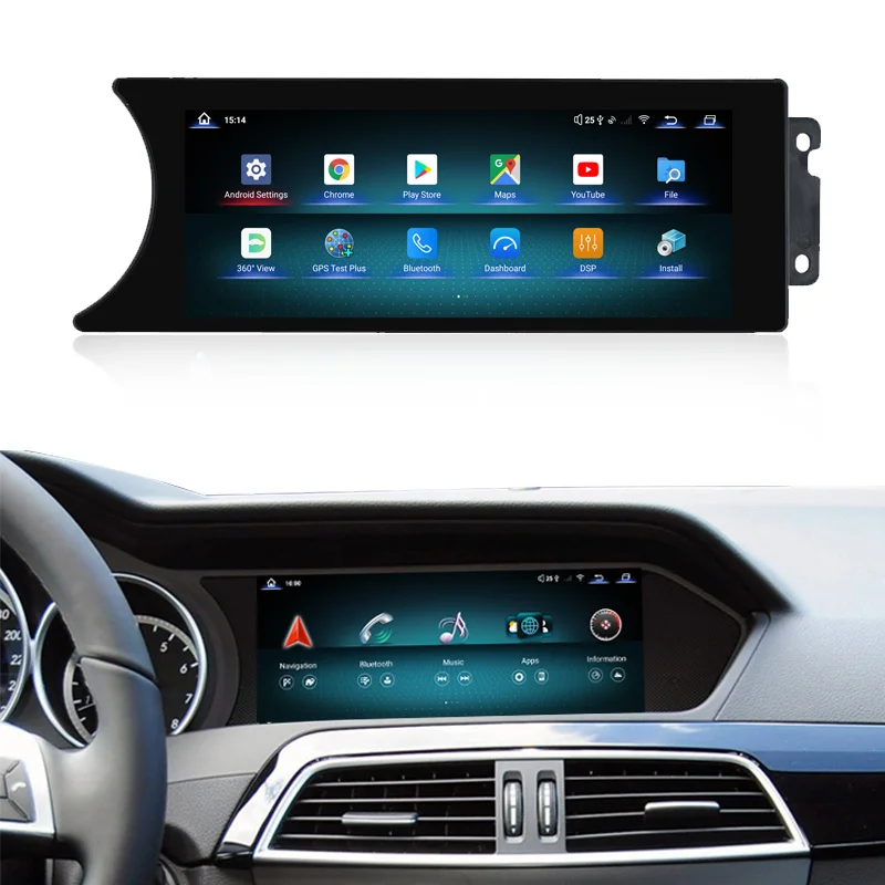 8.8  inch 720p Car Accessories Android 13 Touch Screen for Mercedes Benz C Class W204 C180 C200 C250 C300 Upgrade Radio