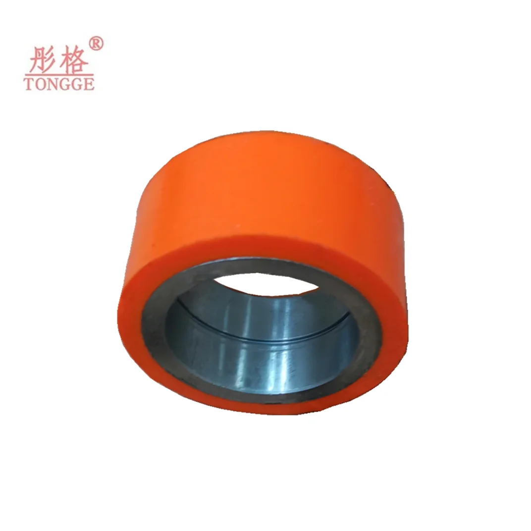 Hot Selling Polyurethane PU Coated  Roller wheels Rubber Wheels With/Without Bearings For Mining Machine