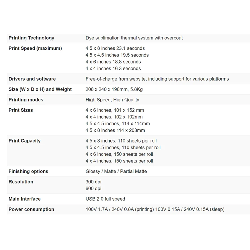 Citizen CZ high precision sublimation photo printer HD photo printing Color printer Convenient Photo label desktop printer