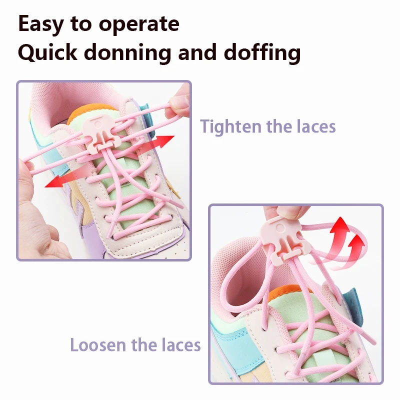 No tie Shoelaces Flat Elastic Shoe Laces With Colored For Kids and Adult Sneakers Shoelace Quick easy lock Shoelaces