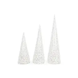 Wholesale Artificial Christmas Tree  Cone Tower Shape Artificial Silver Christmas Tree Led Decoration Lights