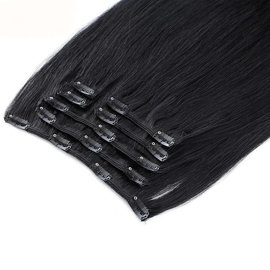 
100% Human Hair Ponytail Brazilian Machine Remy Ponytail Natural Straight Clip on Human hair,Virgin hair Extensions 100g 9pcs 