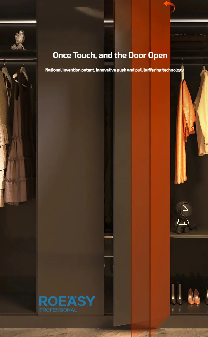 ROEASY OTmini touch and open door opener  60% triggering area push to open cabinet soft close door bumper rebounce