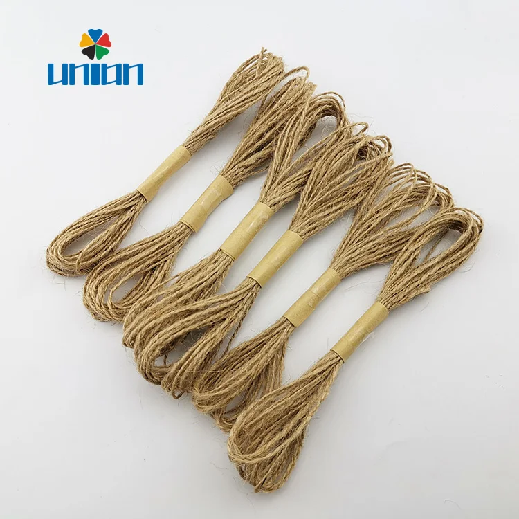 1.5mm natural Jute twine hang tag hemp rope 5meters 10meters packing for retails